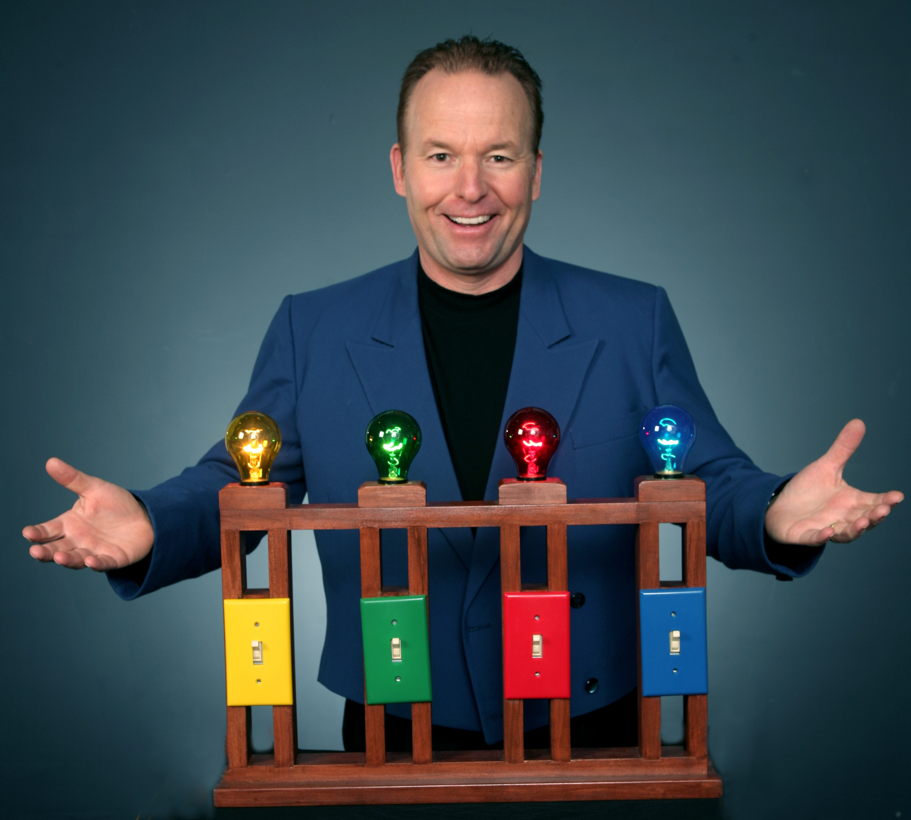 Courage Character and Caring Steve balancing blocks